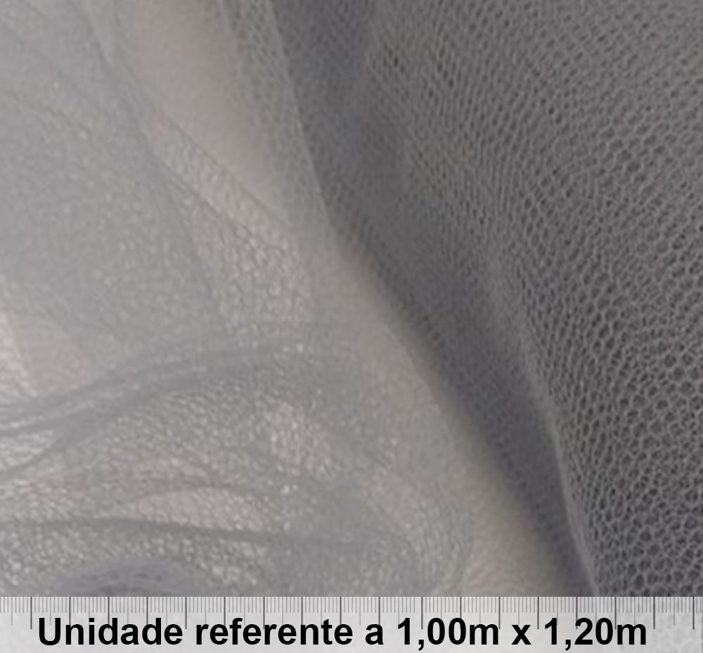 Tule Fantasia Cinza Chumbo - PEÇA FECHADA