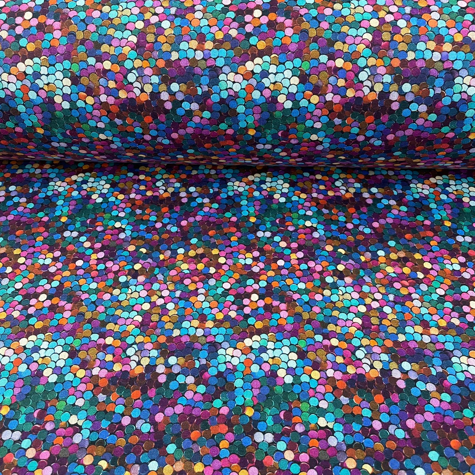 Tricoline Digital Carnaval Bolinhas Coloridas 10 metros 