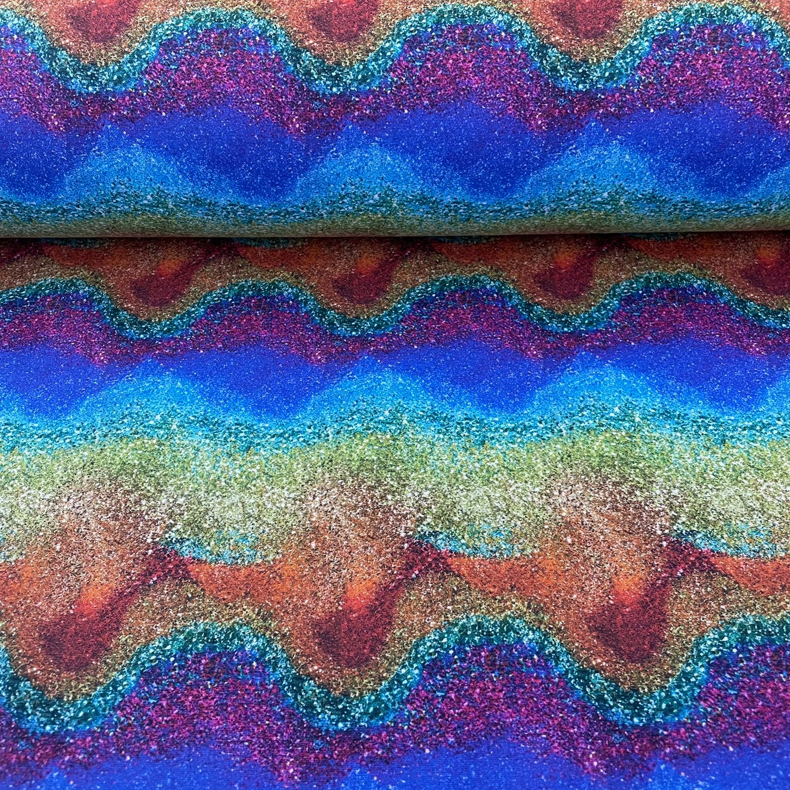 Tricoline Digital Ondas Purpurina Colorida 10 metros     