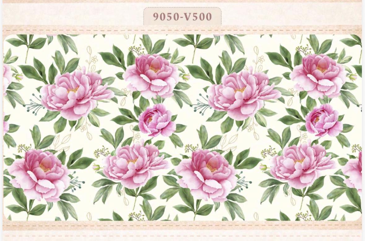 Tricoline Floral Rosas Fundo Branco 5 metros