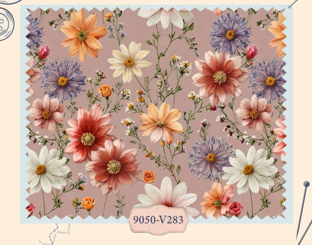 Tricoline Floral Rose 5  metros  