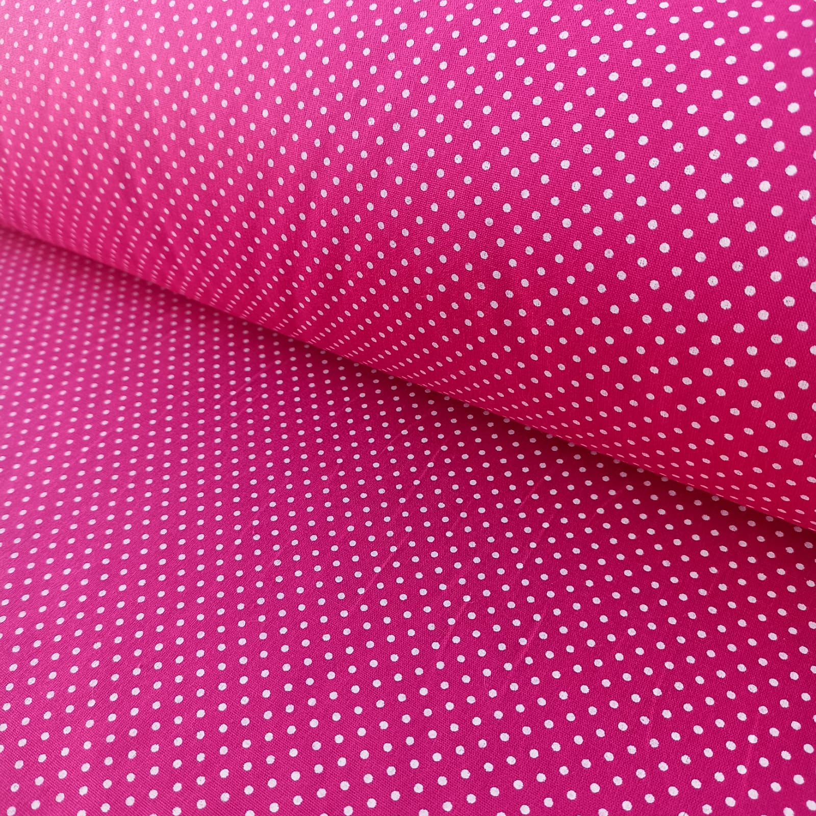 Tricoline Poá Pequeno Rosa Pink 10 metros