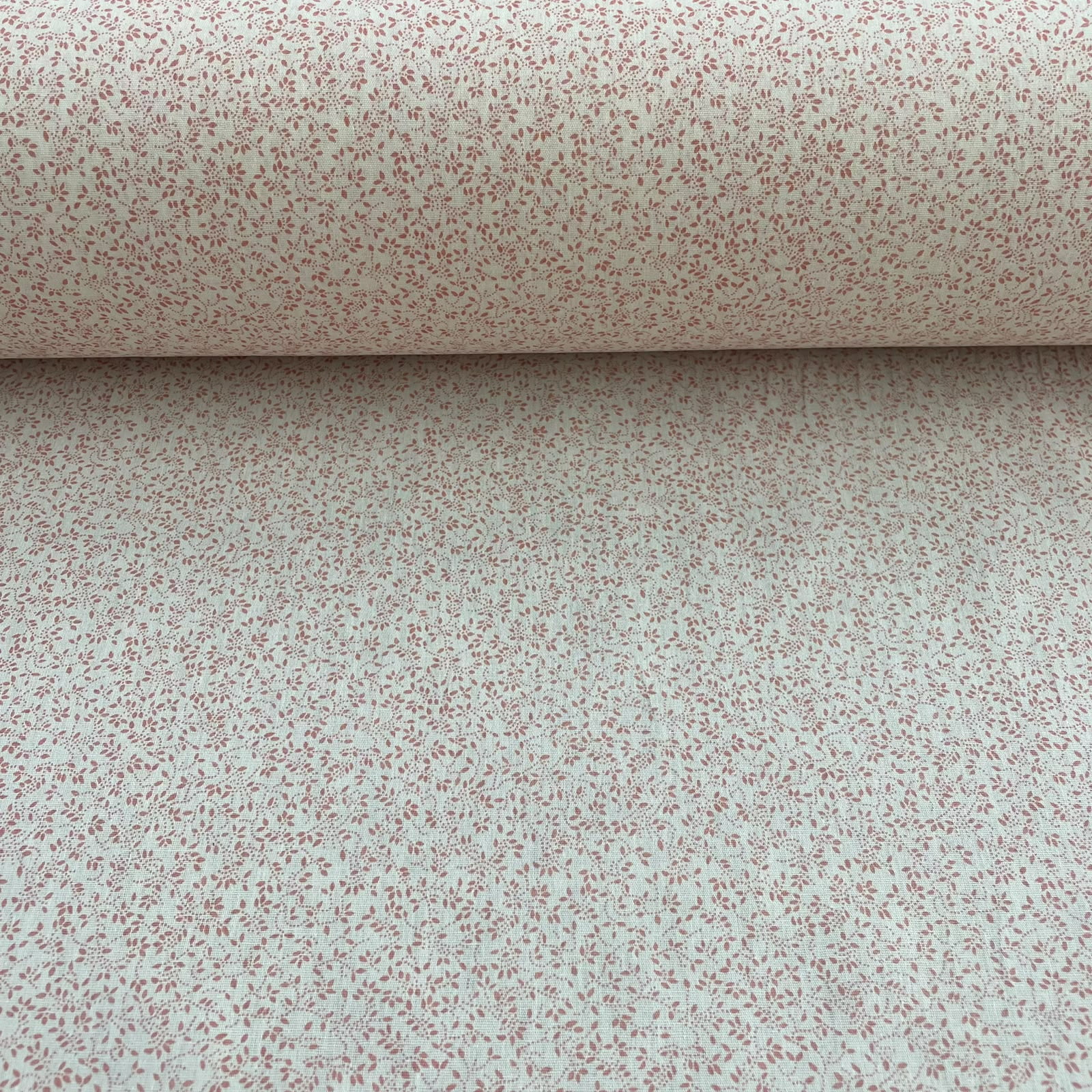 Tricoline Raminhos Rosa Fundo Off 10 metros