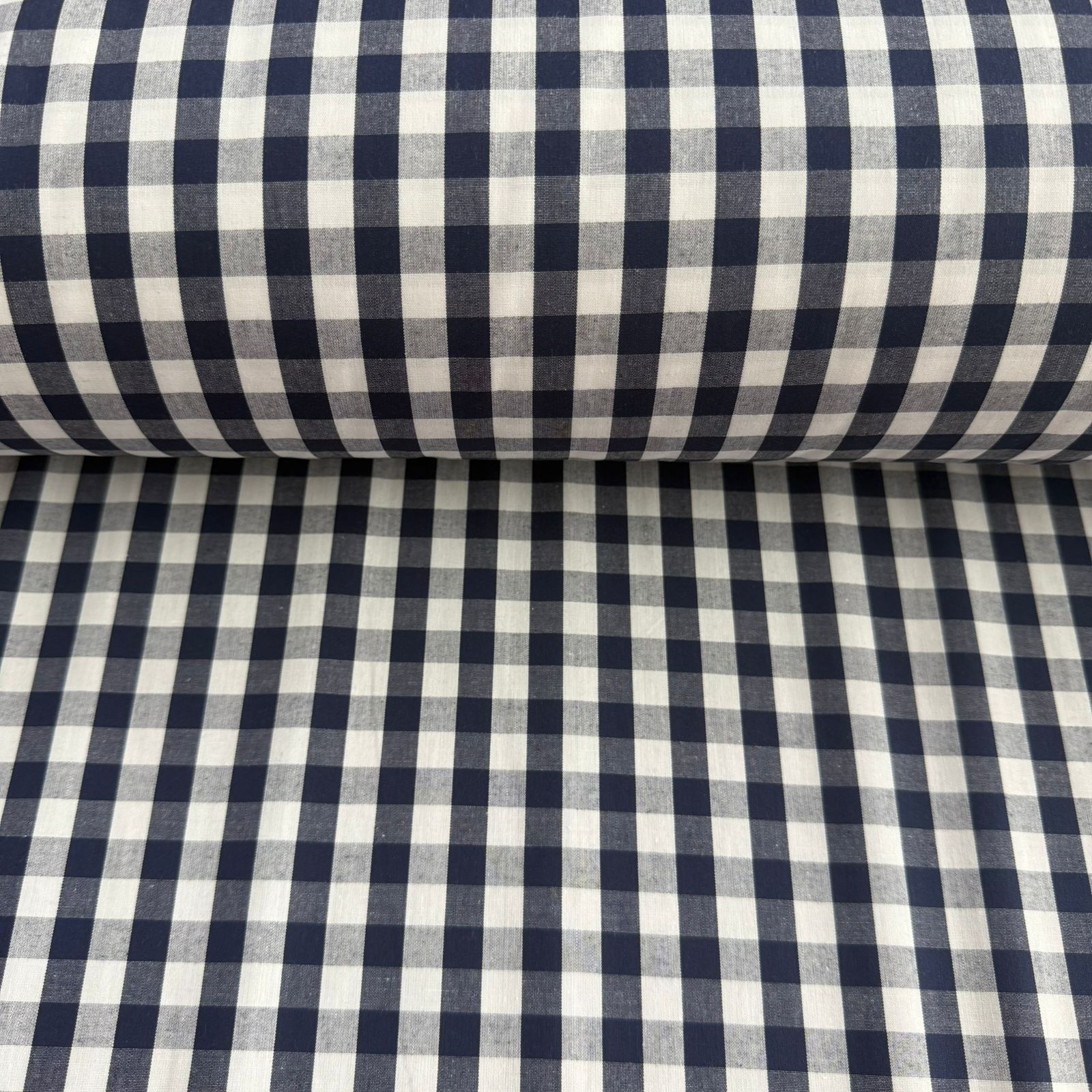 Tricoline Xadrez 1cm Fio Tinto P Azul Marinho 5 metros 