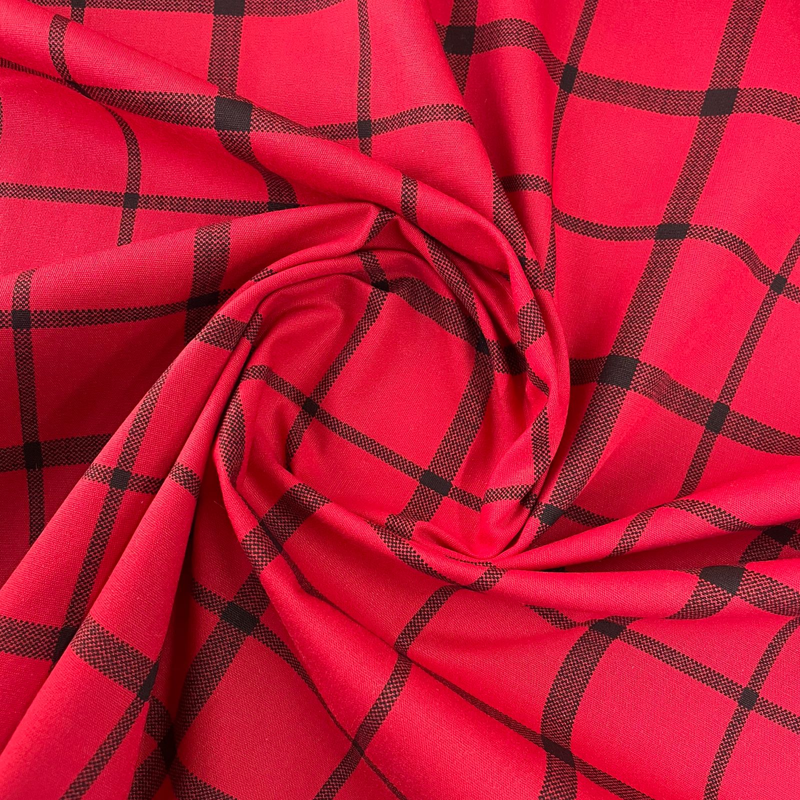Tricoline Xadrez Vermelho Listras 5 Metros