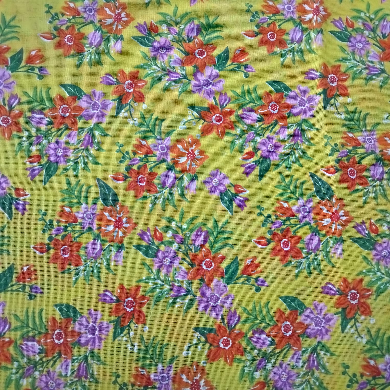 Chita Algodão Fundo Amarelo