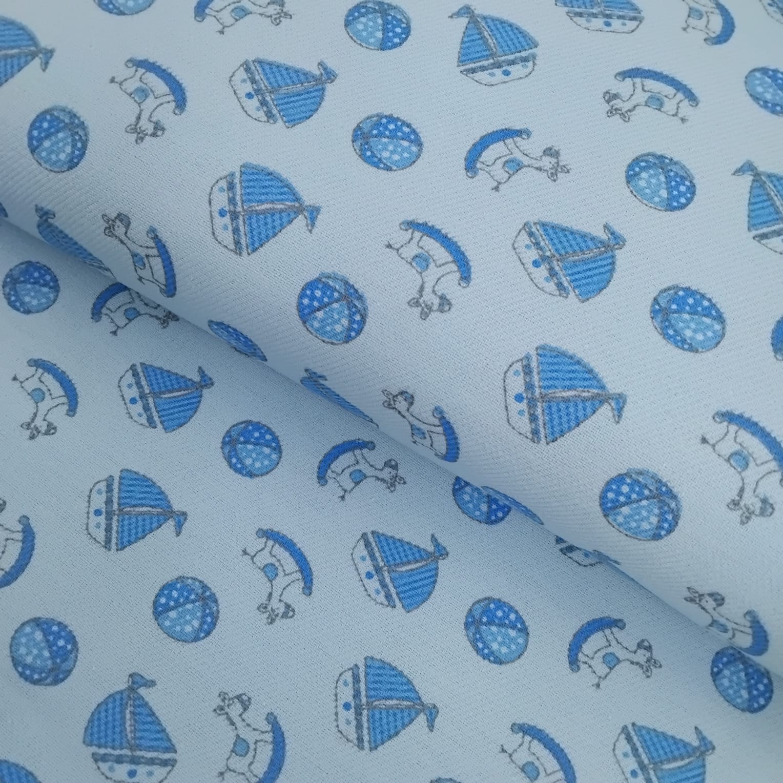 Flanela Cueiro Estrelas Azul BB