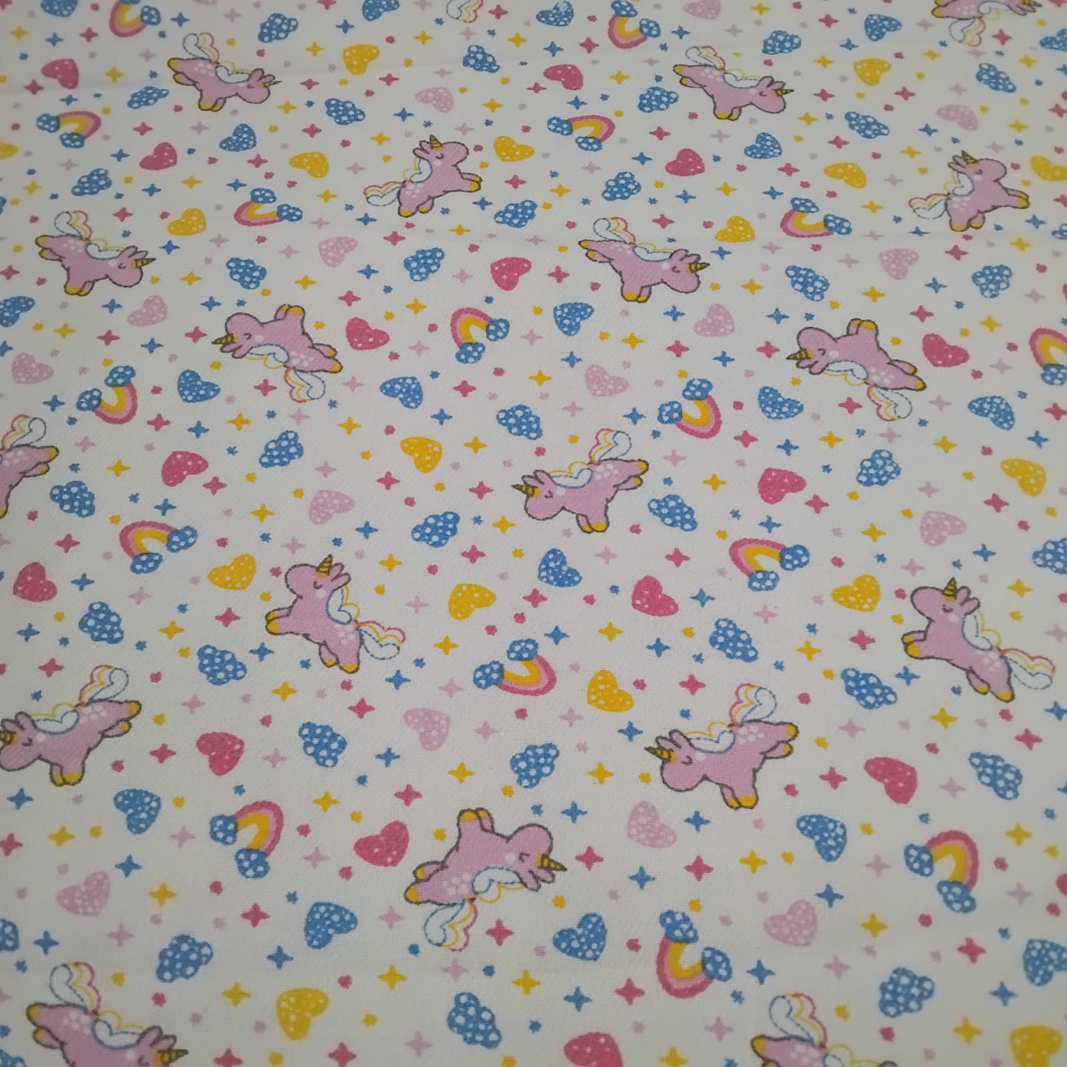 Flanela Cueiro Unicornio Branco 2