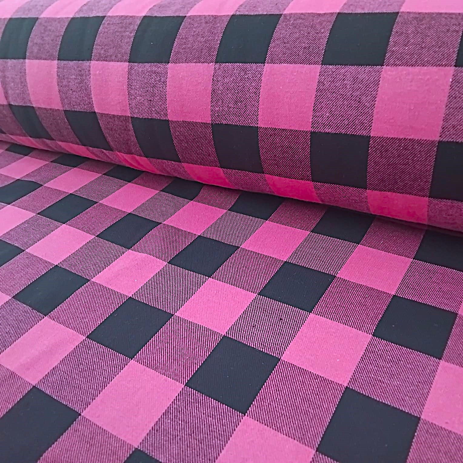 Flanela Xadrez Quadriculado Tamanho G Rosa Pink