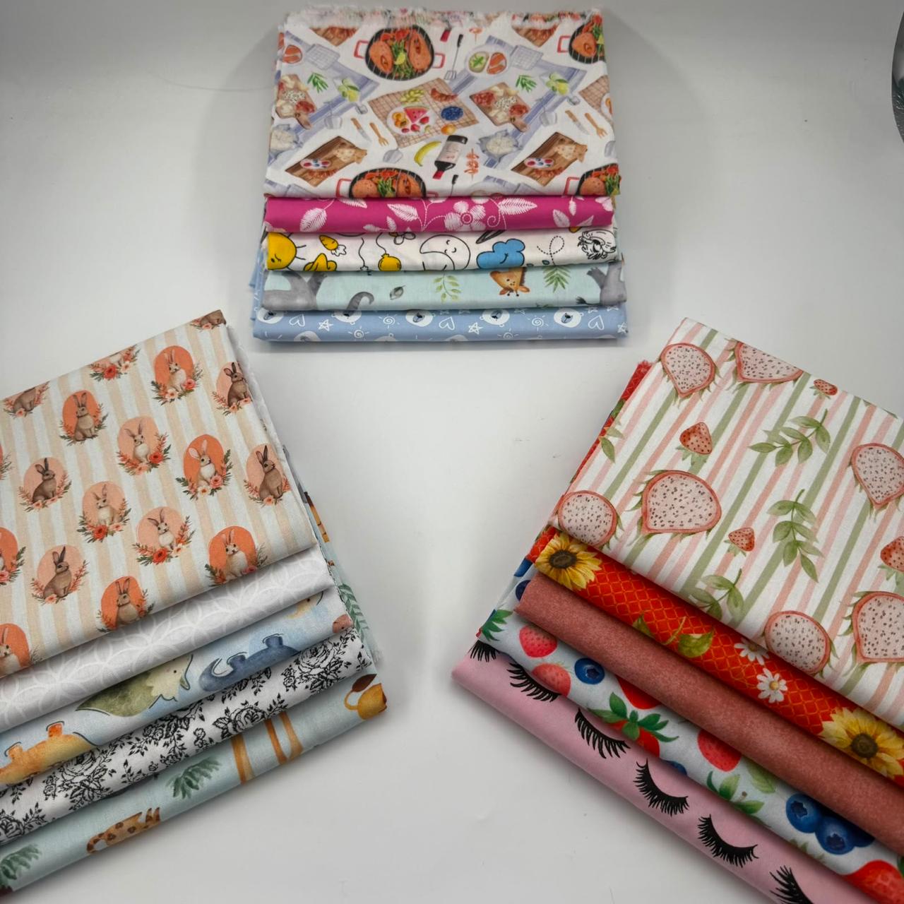 Kit Tricoline Estampas Variadas;  5 cortes de 0,25cm x 1,50mt 