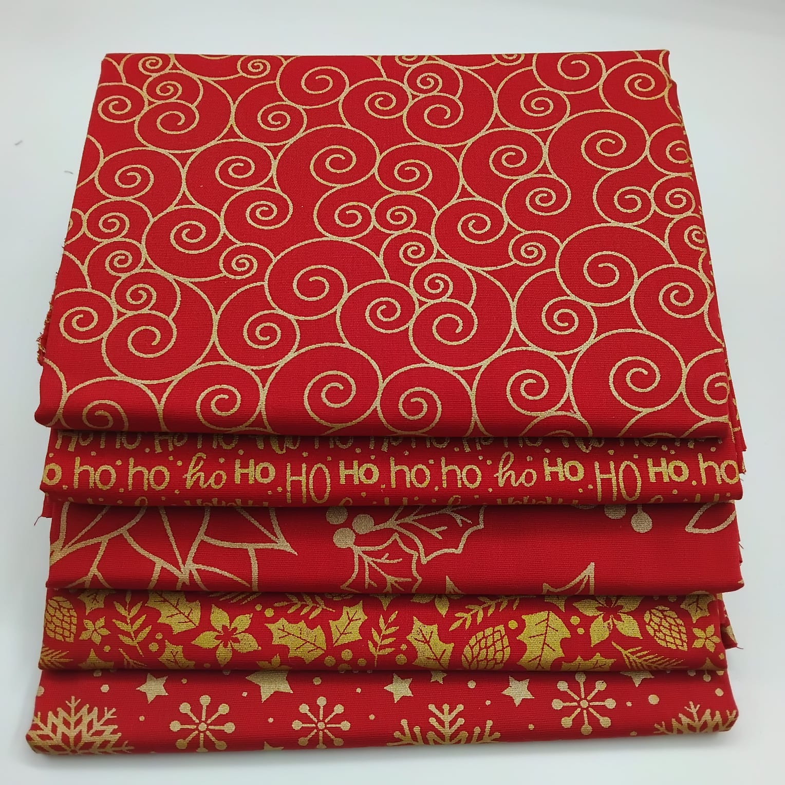 Kit Tricoline Natal 5 Cortes Vermelho
