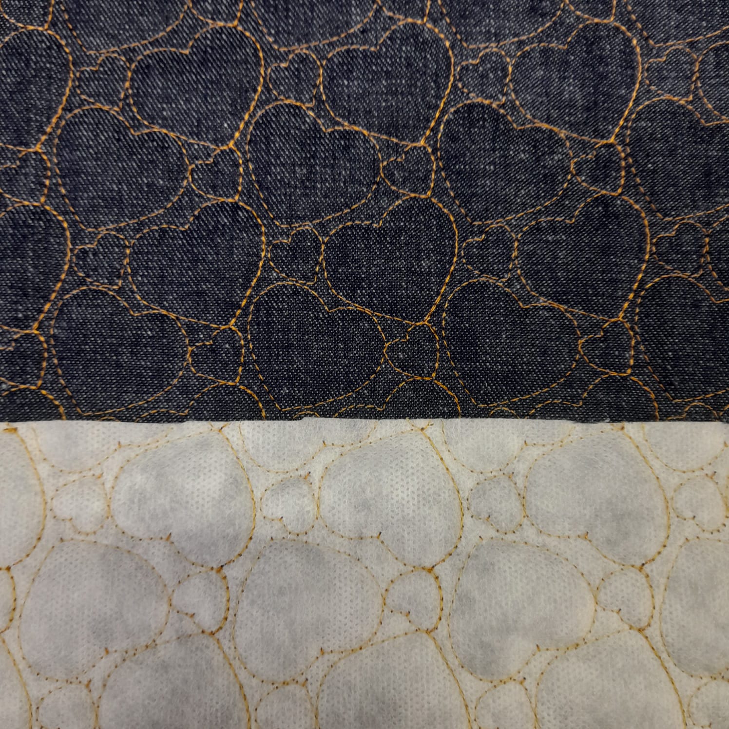 Matelassê Jeans Fio Cor de Cobre Coração