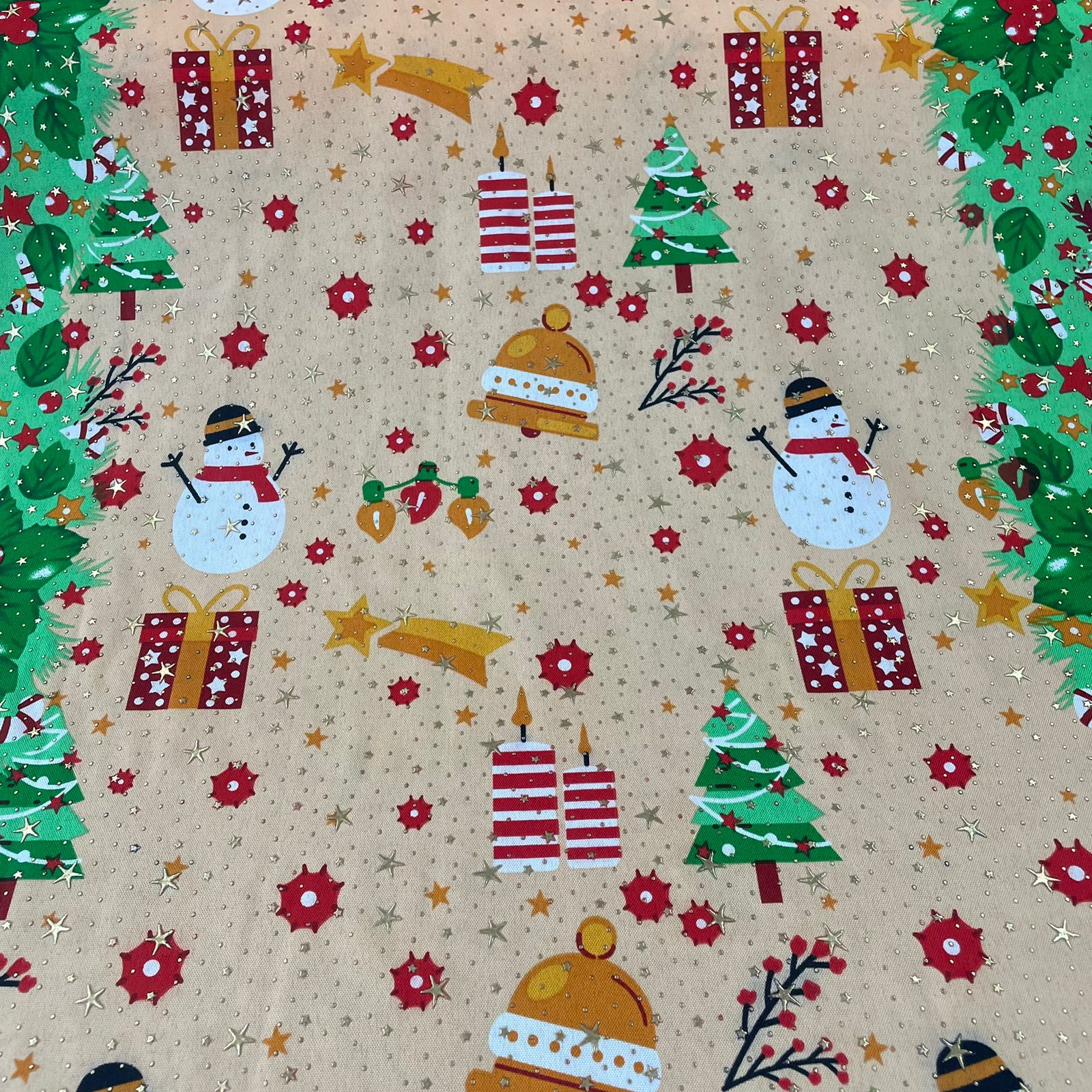 Oxford Natalino Alto Relevo Barrado Boneco