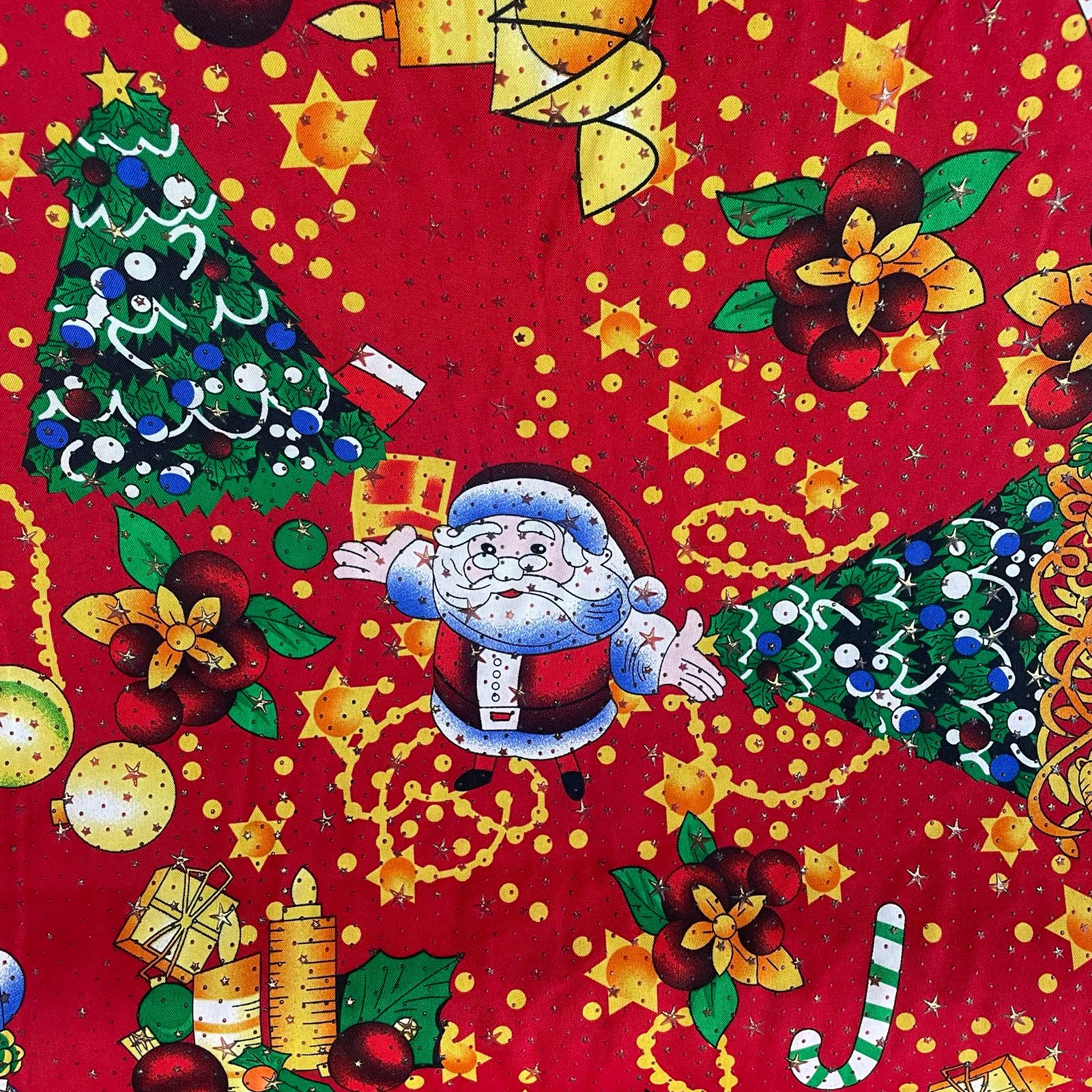 Oxford Natalino Alto Relevo Papai Noel Vermelho