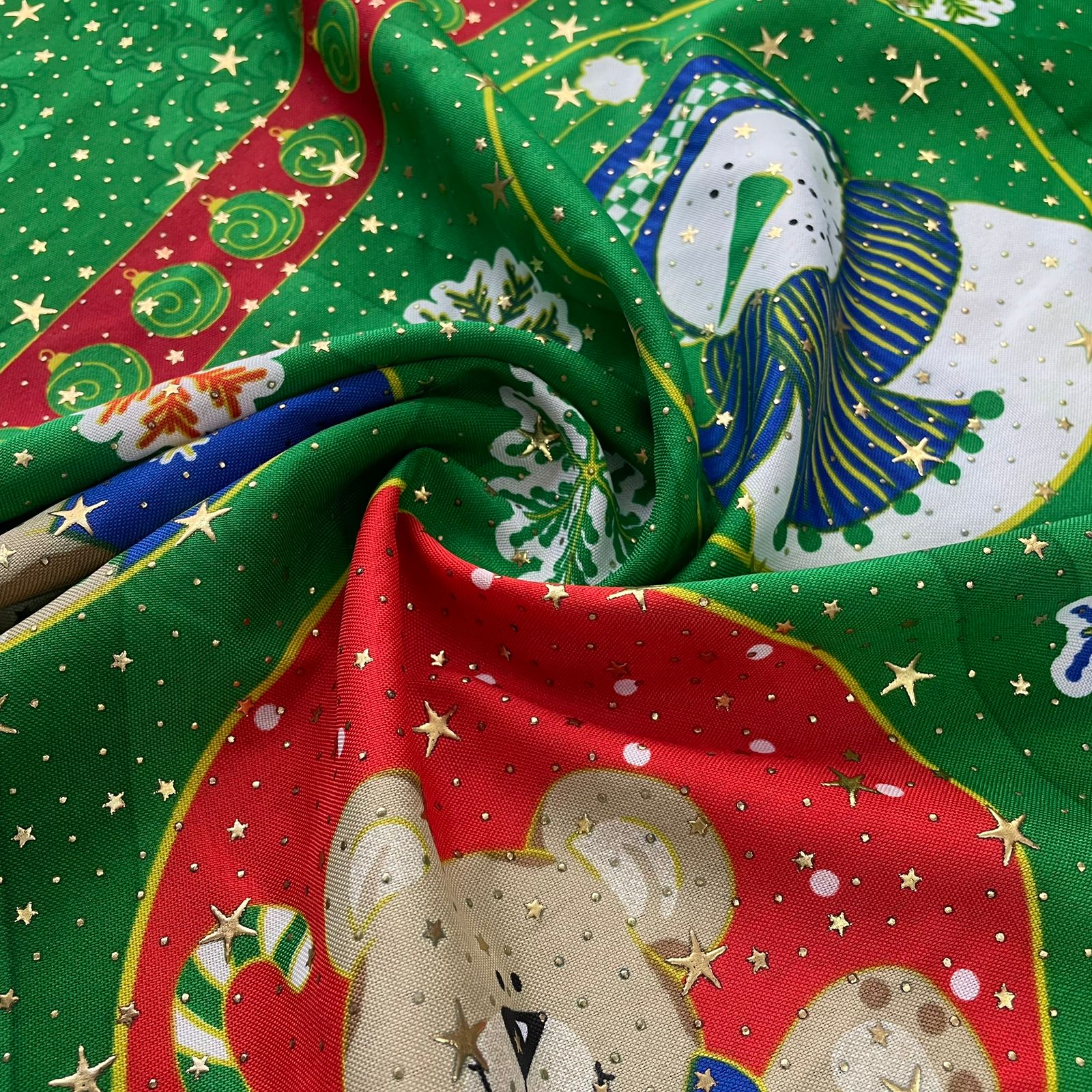 Oxford Natalino Alto Relevo Urso Verde