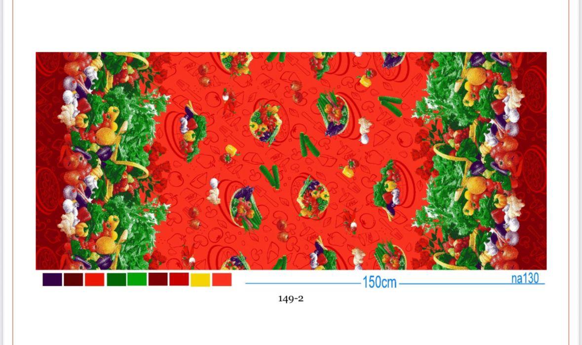 Oxford Estampado Legumes Fundo Vermelho