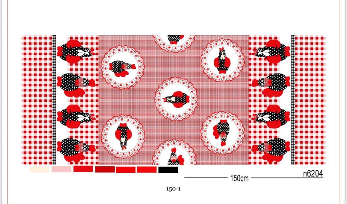 Oxford Estampado Galinha-d'angola  Vermelha
