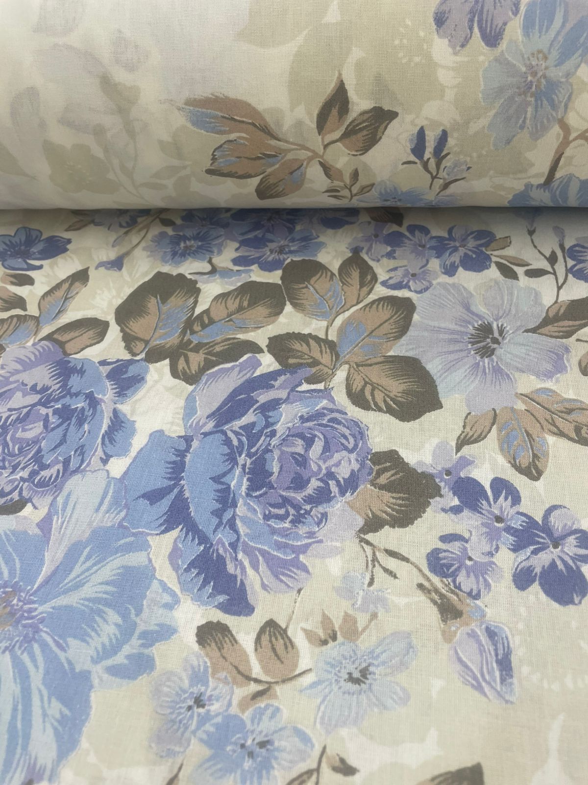 Percal 150 Fios Floral Azul