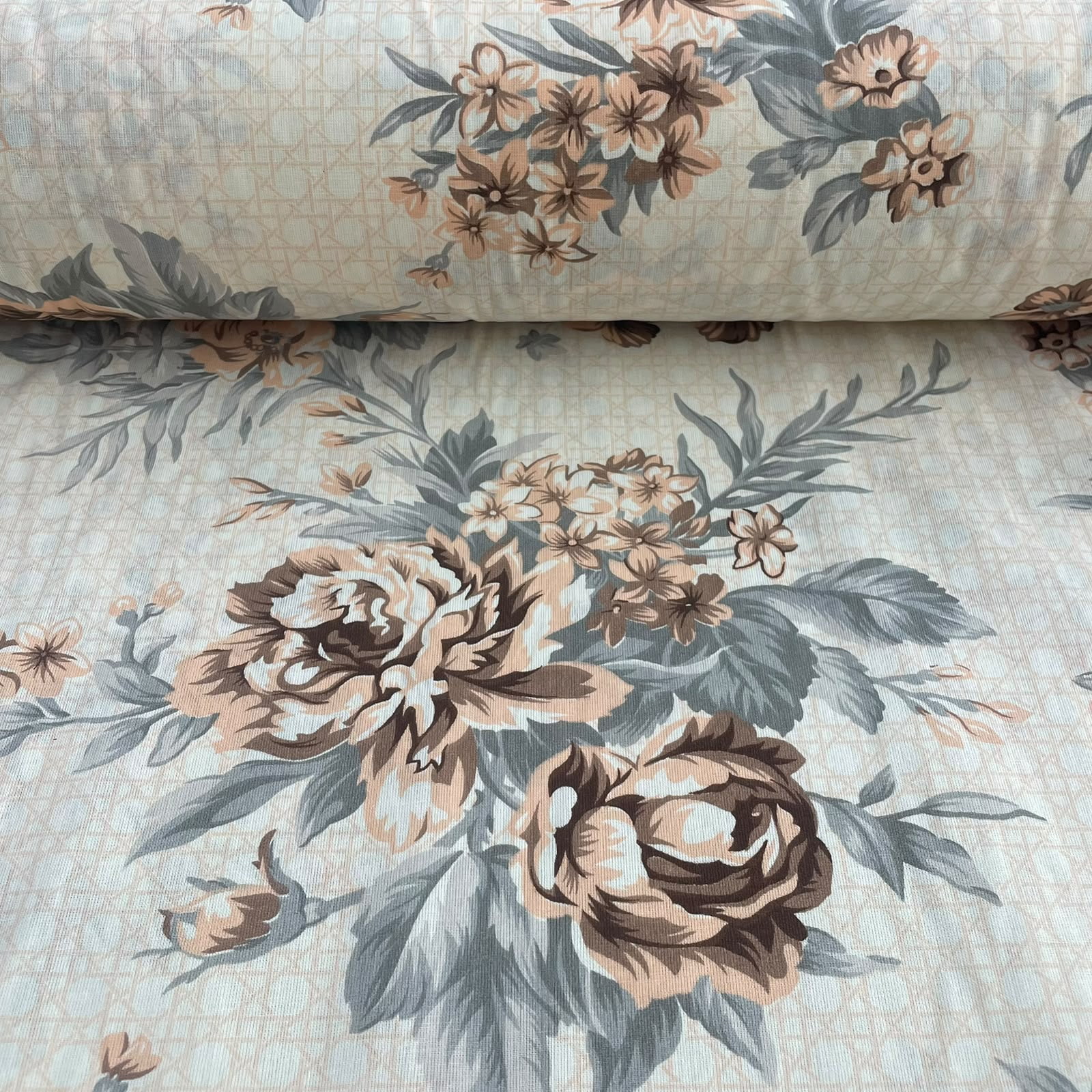 Percal 150 Fios Floral Salmão