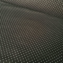 Tricoline Poá Pequeno Preto e Branco 10 Metros