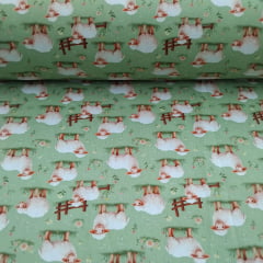Tricoline Ovelhas Fundo Verde 5 metros  
