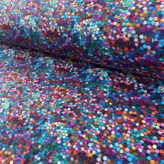 Tricoline Digital Carnaval Bolinhas Coloridas 10 metros 