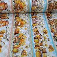 Tricoline Digital Exclusiva Marantex Barrado  Abelhas  10 metros 