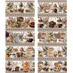 Tricoline Digital Exclusiva Marantex Barrado Café 5 Metros