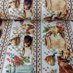 Tricoline Digital Exclusiva Marantex Barrado Café 5 Metros