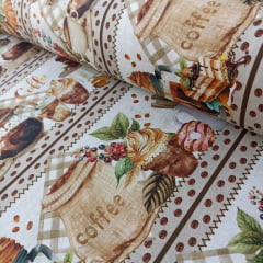 Tricoline Digital Exclusiva Marantex Barrado Café 5 Metros