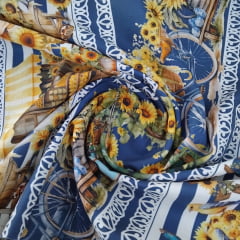 Tricoline Digital Exclusiva Marantex Barrado Girasol 10 metros 