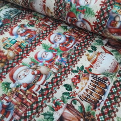 Tricoline Digital Exclusiva Marantex Barrado Natalino 10 metros