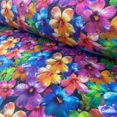 Tricoline Digital Floral Colorido 5 metros 