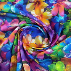 Tricoline Digital Floral Colorido 5 metros 