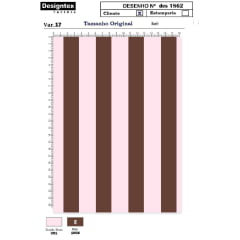 Tricoline Listras Grandes Rosa BB com Marrom 5 Metros    