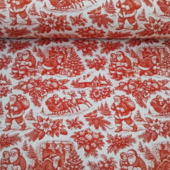 Tricoline Papai Noel Vermelho Fundo Bege 5 metros Tricoline Papai Noel Vermelho Fundo Bege 5 metros