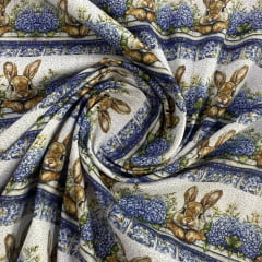 Tricoline Páscoa Barrado Azul 5 metros