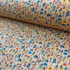 Tricoline Páscoa Floral Coelhos 5 metros 