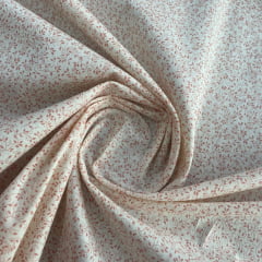 Tricoline Raminhos Rosa Fundo Off 10 metros