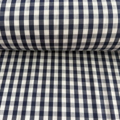 Tricoline Xadrez 1cm Fio Tinto P Azul Marinho 5 metros 