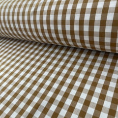 Tricoline Xadrez 1cm Fio Tinto P Bege 5 metros 