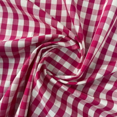 Tricoline Xadrez 1cm Fio Tinto P Pink 5 metros