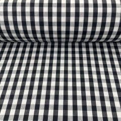 Tricoline Xadrez 1cm Fio Tinto P Preto 5 metros 