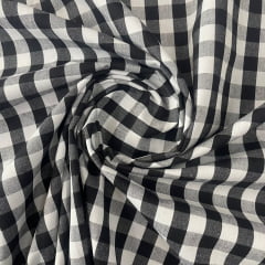 Tricoline Xadrez 1cm Fio Tinto P Preto 5 metros 