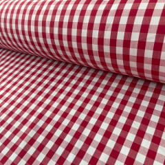  Tricoline Xadrez 1cm Fio Tinto P Vermelho 5 metros 