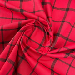 Tricoline Xadrez Vermelho Listras 5 Metros