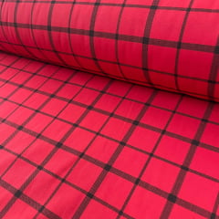 Tricoline Xadrez Vermelho Listras 5 Metros