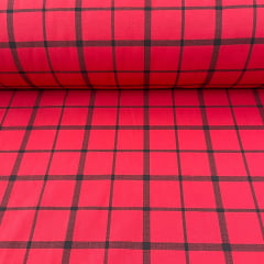 Tricoline Xadrez Vermelho Listras 5 Metros