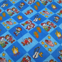 Chita Algodão Festas Junina Fundo Azul