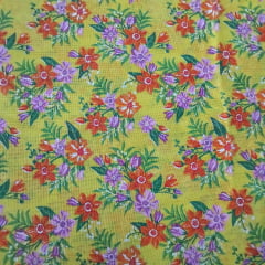 Chita Algodão Fundo Amarelo
